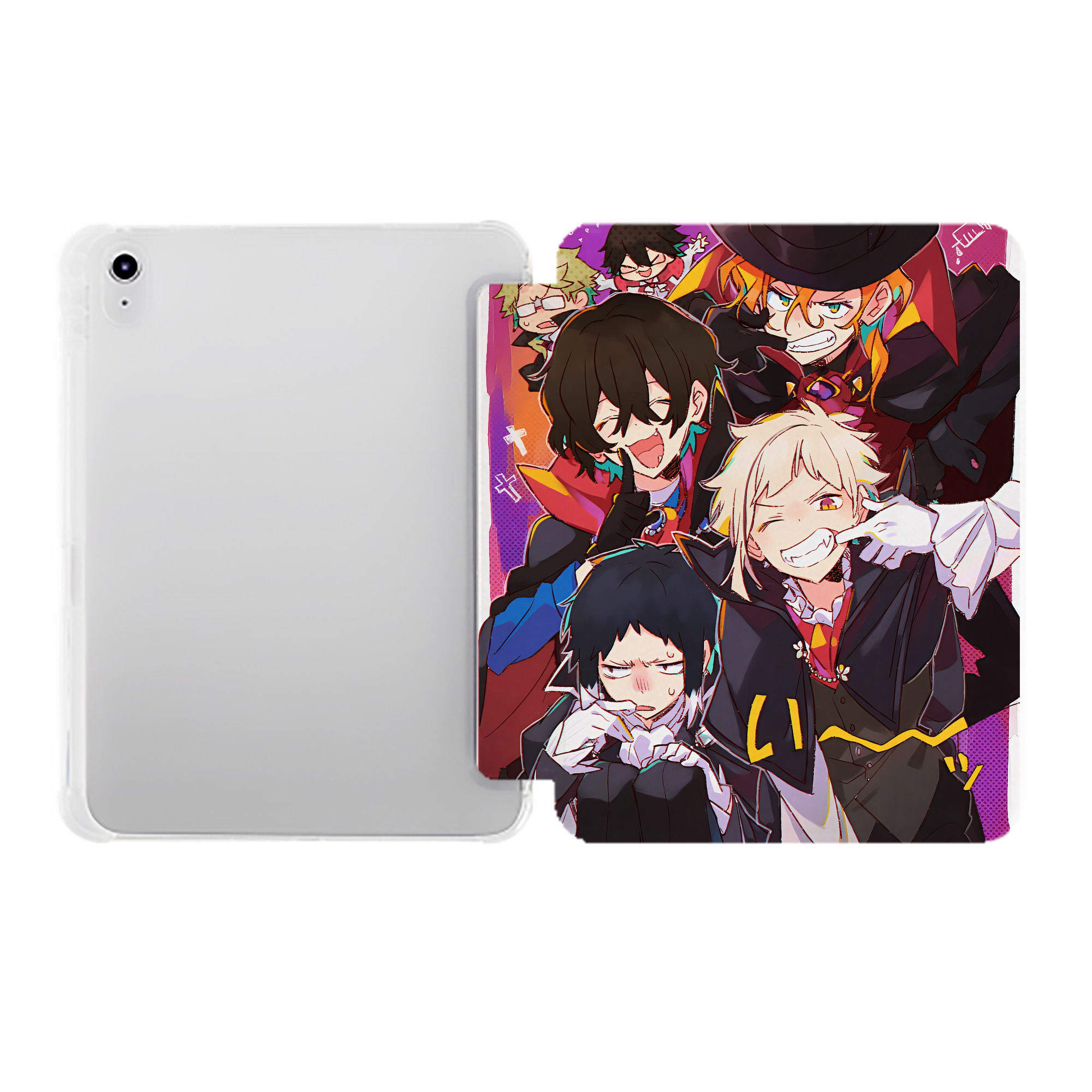 （画像用） 文豪ストレイドッグス Bungo Stray Dogs IPad ケース ペン収納付き 三つ折りスタンド PUレザー×シリコン 対応機種9.5/10.5/10.9インチ